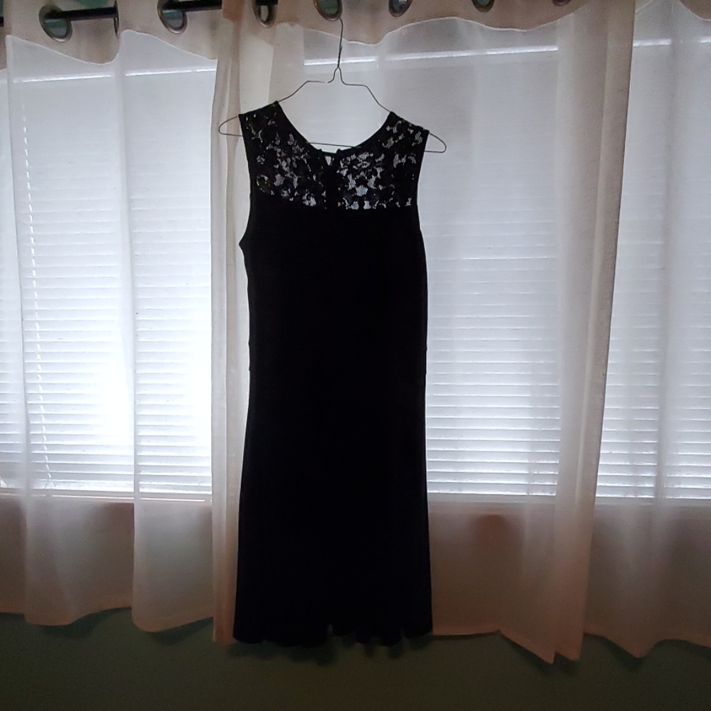 Black Lace Skater Dress